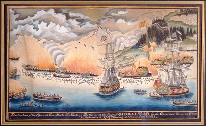 La Destruction des canonnières et batteries flottantes espagnoles au siège de Gibraltar par le gouverneur général Eliott, 13 septembre 1782, 1822